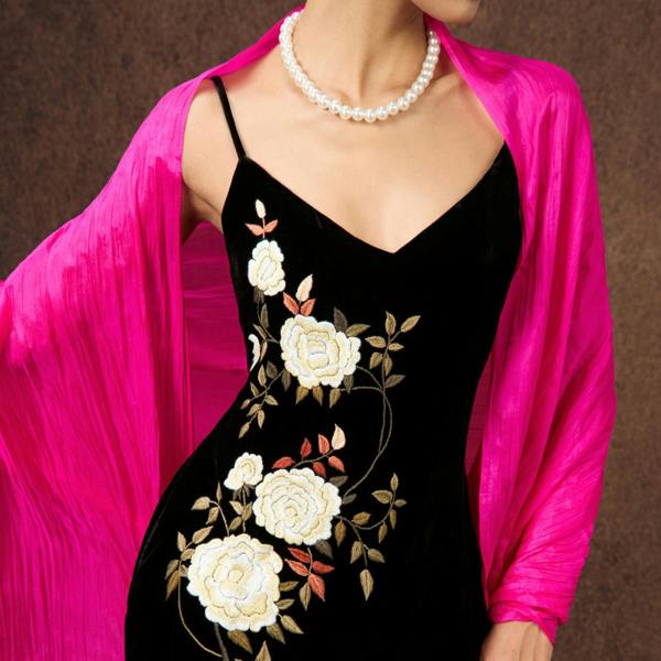 Hot Pink Silk Scarf – Hand-Dyed Mulberry Silk, Party Wrap & Gift for Her