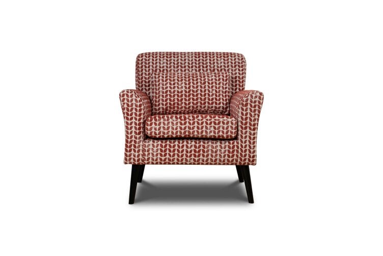 Wyld Haus Olinda Terracotta Red Patterned Fabric Upholstered Accent Armchair
