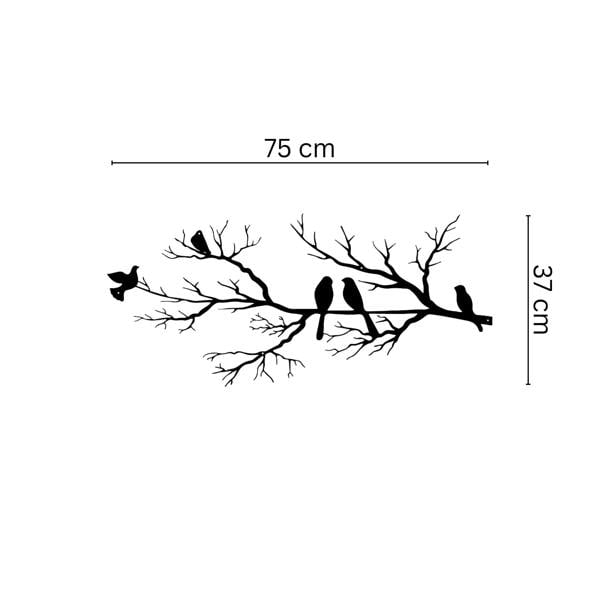 Decortie Birds on Branch Silhouette Metal Wall Decor 75x37