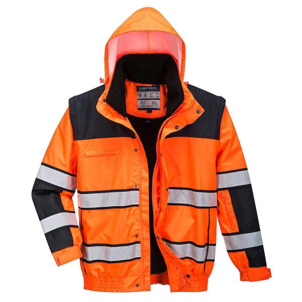 Hi-Vis 3-in-1 Contrast Winter Bomber Jacket - Hi-Vis Trousers