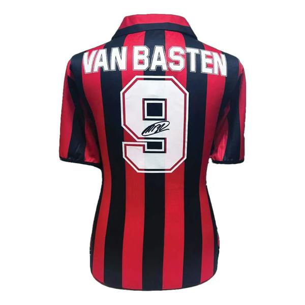 Unbranded Marco Van Basten signed AC Milan 1988 retro home shirt — Framed
