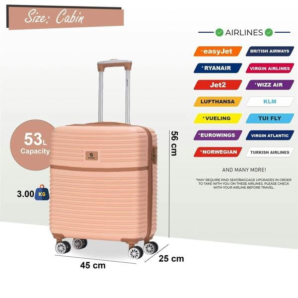 Eagle Luggage Strong ABS Hardshell Cabin Suitcase 56 x 45 x 25 cm Luggage Suitable for British Airways