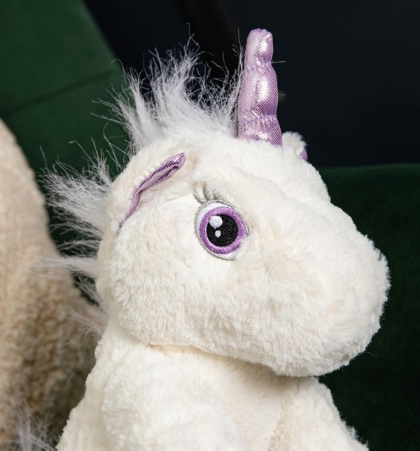 Samuel Alexander 24cm Plush White Unicorn with Sparkly Purple Horn and Hooves