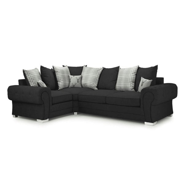 Furnishings For Less Milan Chesterfield Fabric 4 Seater Corner Sofa - Scatter Back