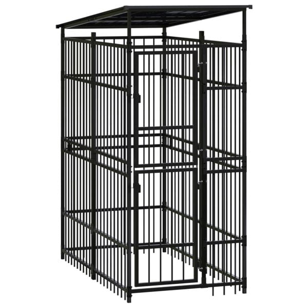 Berkfield Outdoor Dog Kennel with Roof Steel 1.84 m2