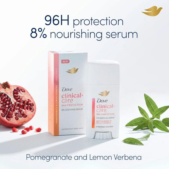Dove Clinical + Care Anti-Perspirant Cream 6x60ml, Pomegranate & Lemon Verbena