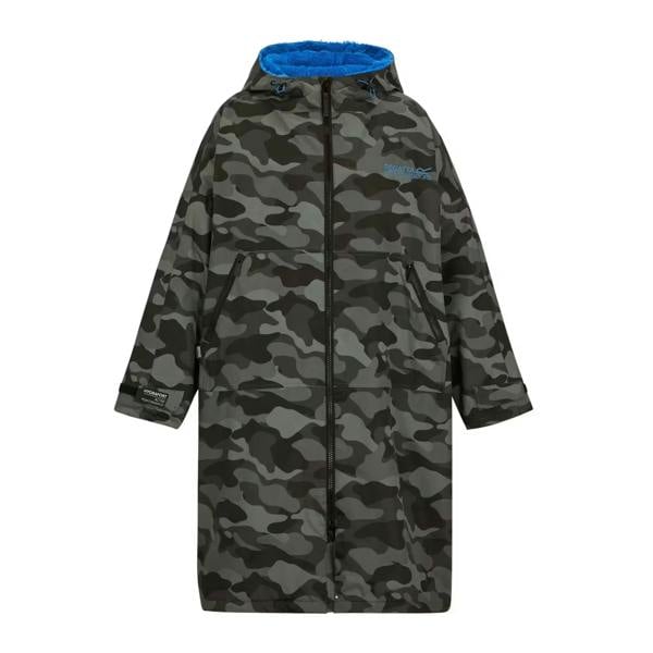 Regatta Unisex Adult Camo Waterproof Changing Robe - Grey/Sonic Blue - 
