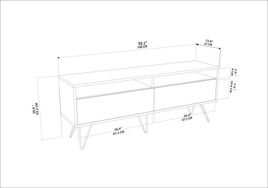 Decorotika Flay Modern Tv Stand TV Cabinet for TV's up to 65"
