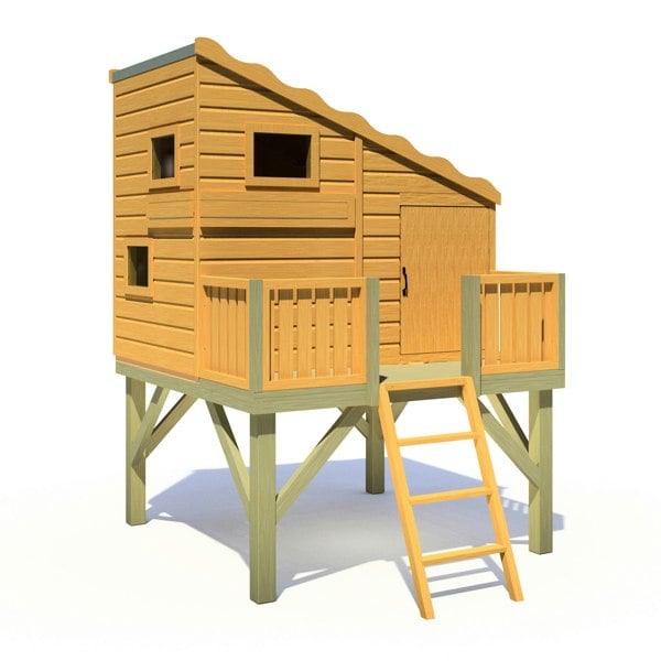 Shire Command Post on Platform 6x4 Childrens Playhouse with 12mm Shiplap cladding - Best Shed