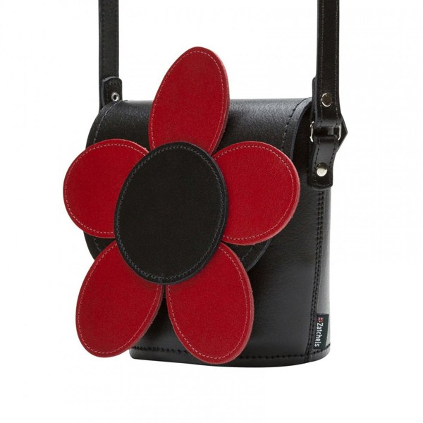 Zatchels Handmade Leather Daisy Barrel Bag - Poppy - Red