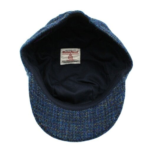 Heather Hats & Accessories Harris Tweed Traditional Cadet Cap, Satin Lining, Outdoor Wear, Peacock Blue