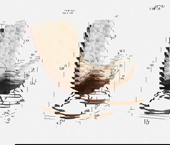 Phoebe Rocking Chair, Suede-Weilai Concept-Weilai Concept