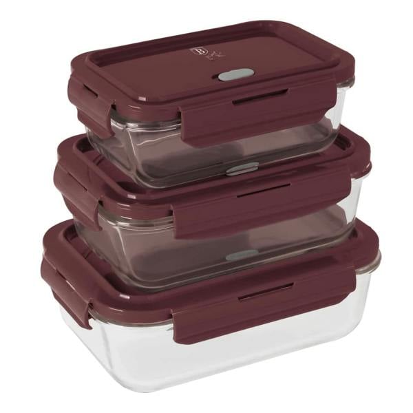 3-Piece Glass Food Container Set,Berlinger Haus BH8790