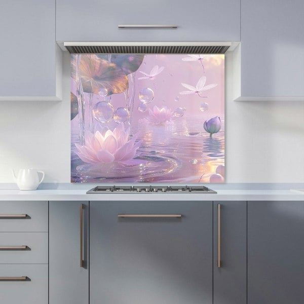 Warren Reed - Designer Enchanted Waterlilies and Bubbles Kitchen Splashback