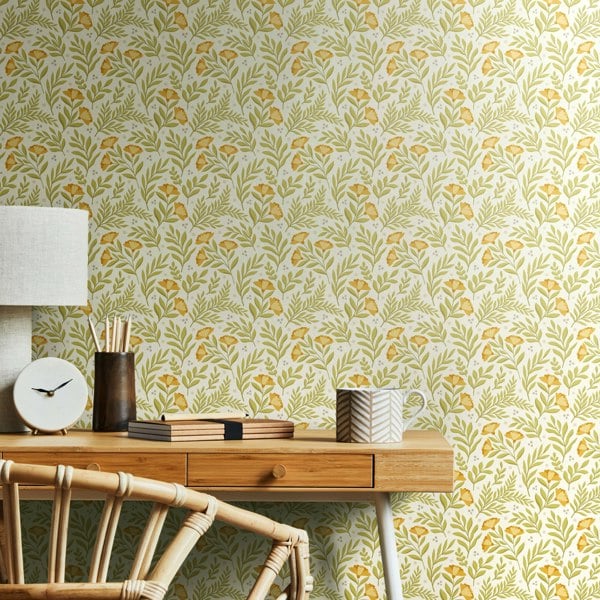 Hoopla Walls Petite Posy - Citrus Sun 10m Wallpaper