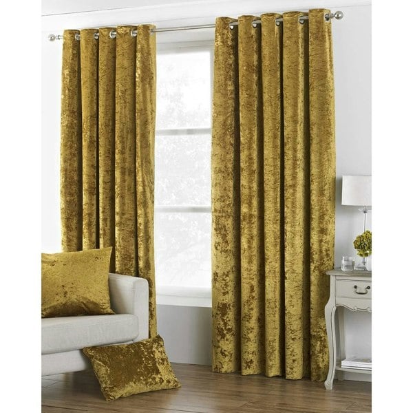 Riva Home Riva Paoletti Verona Eyelet Curtains - Ochre