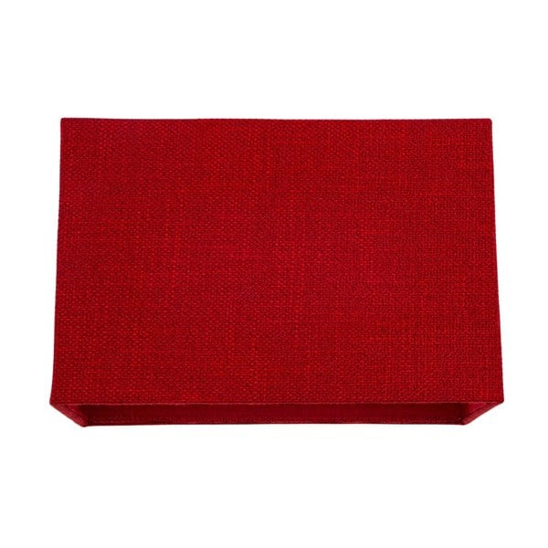 Contemporary and Sleek Deep Red Linen Fabric Rectangular Lamp Shade 60w Maximum Image 1