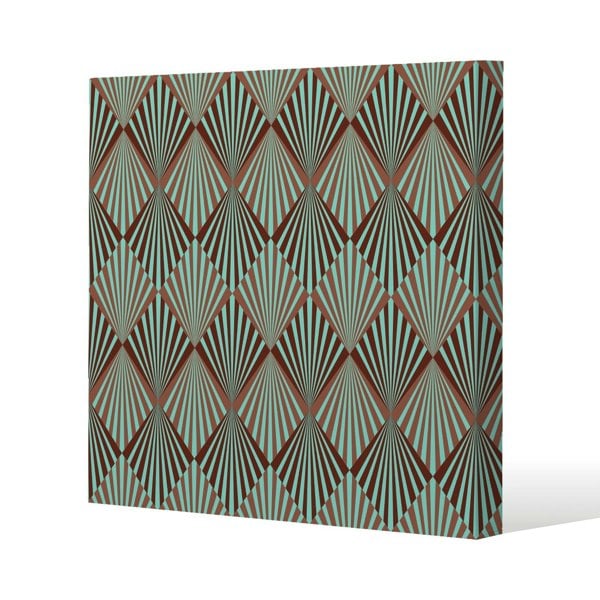 Benjamin Tate Design Green Geometric Rays (Canvas Print)
