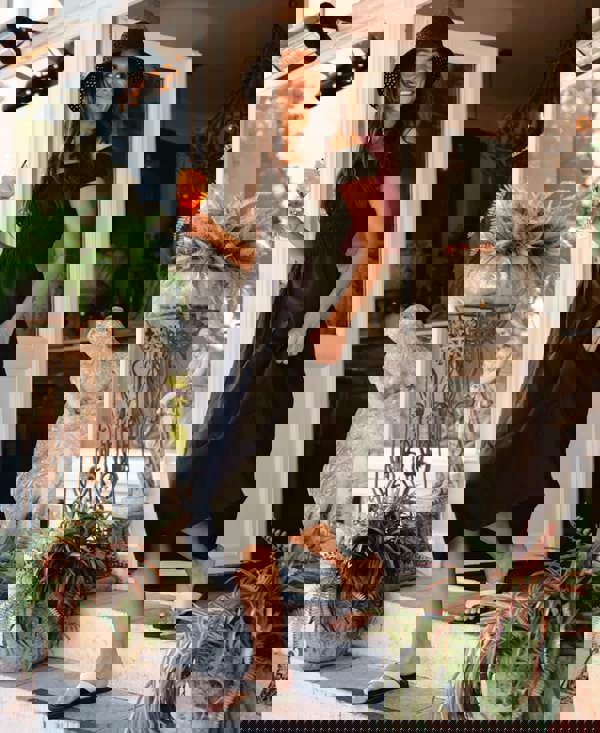 Needs No Label Black Cotton Shirred Bardot Midi Dress