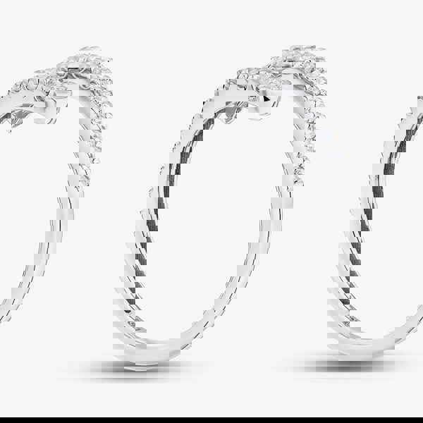 T. H. Baker 9ct White Gold 1.00ct Lab Grown Diamond Two Row Spiral Ring LGR43802-100