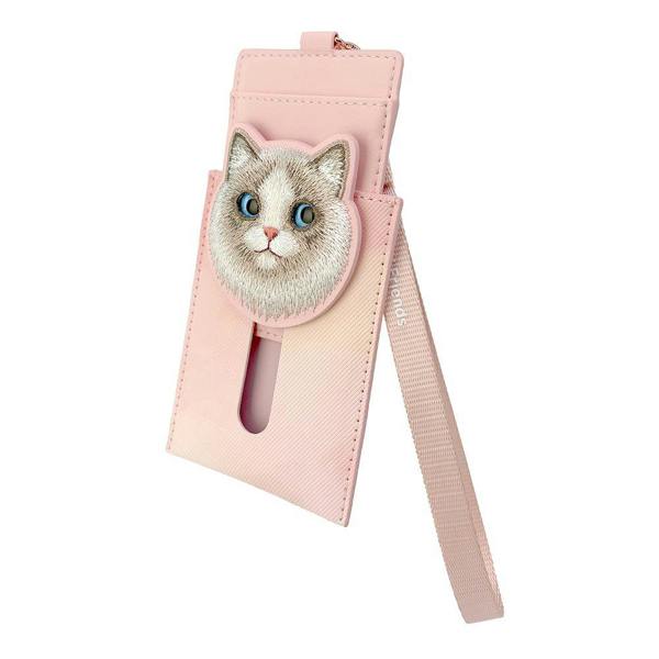 Nimmy Friends Nimmy Big Eye Cute Pet Ragdoll Cat Face Card Sleeve Holder Pink - N-XDY-KT-07-D