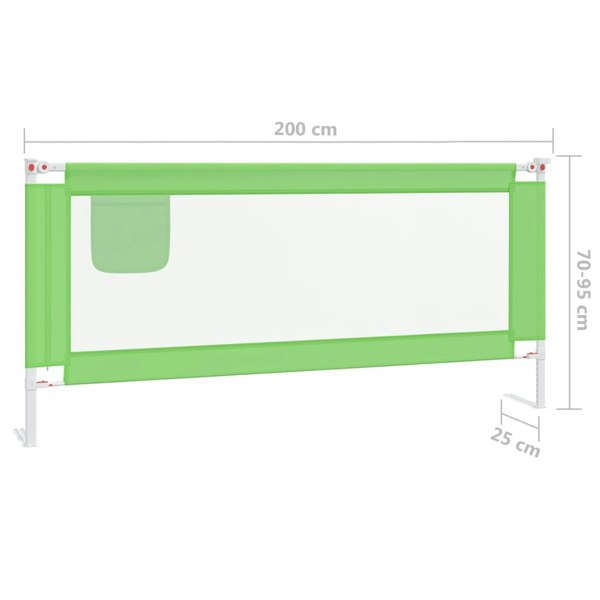 Berkfield Toddler Safety Bed Rail Green 200x25 cm Fabric