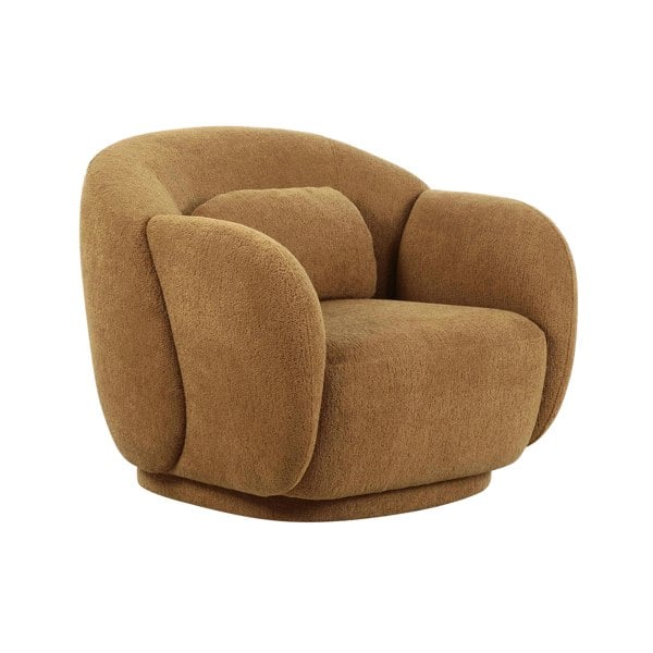 Furniture Edit Misty Brown Boucle Accent Chair