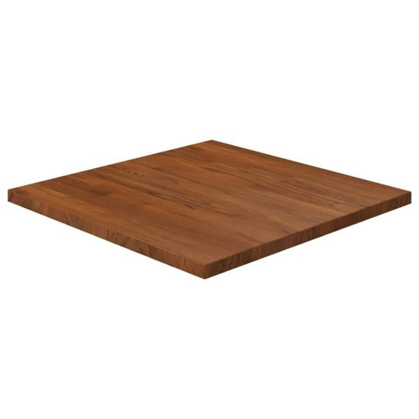 Berkfield Square Table Top Dark Brown 60x60x2.5cm Treated Solid Wood Oak