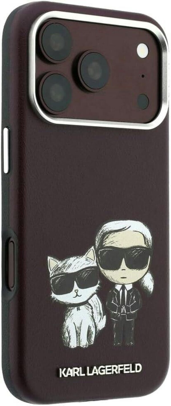 Karl Lagerfeld Smooth PU Leather Case with Sketch Print and MagSafe for iPhone 17/18 Pro 6.3" Burgundy - KLHMP18L6PWKCIDR