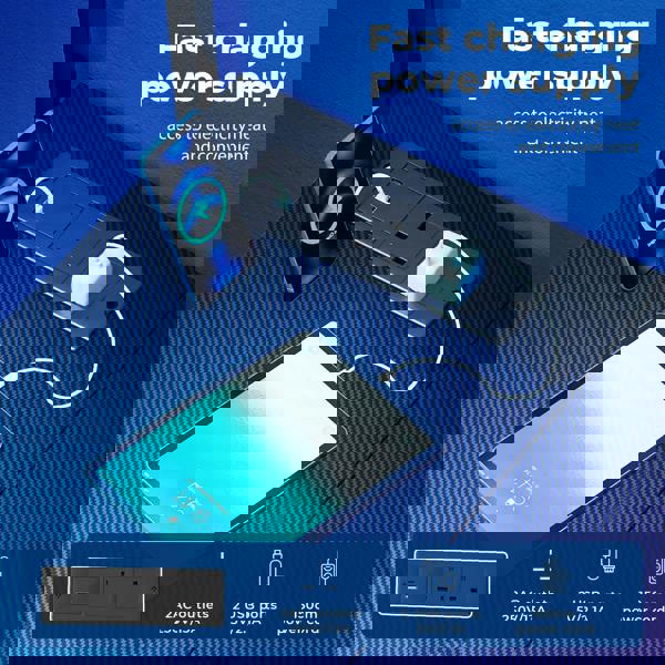 Levede L-Shaped Gaming Desk Office Computer Table with Power Socket LED Drawers