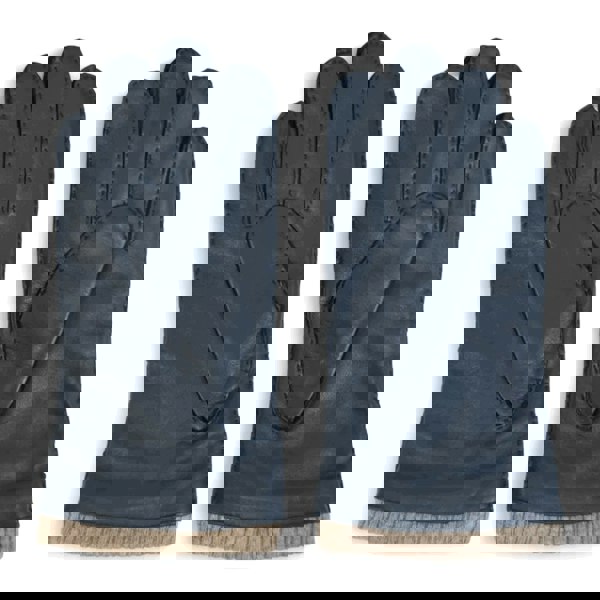 Infinity Leather Men’s Genuine Leather Wool Lined Ribbed Knit Cuff Gloves