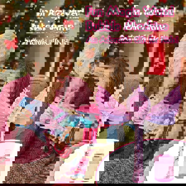 deAO Toys Bubble Machine for Kids Princess Bubble Wand Blower with Musical & Light Up