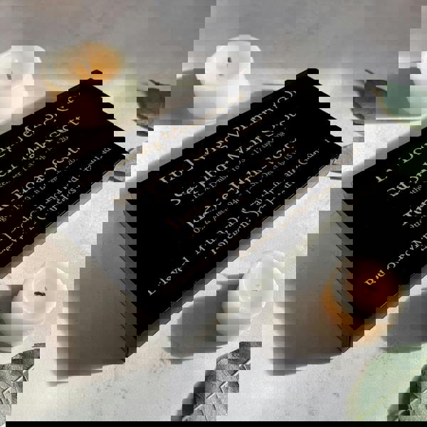 Memorials Direct Granite Memorial Tablet for Two Names, Free Personalised Gold Engraving, Polished Black Granite