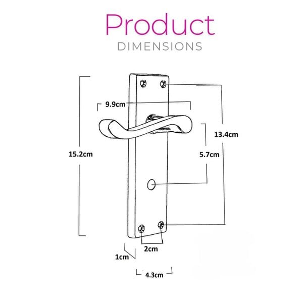 EDH Door Hardware Chrome Bathroom Victorian Style Door Handle Privacy Lock + Bathroom SASH Lock x1