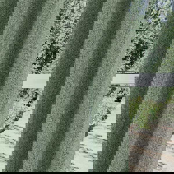 Enhanced Living Green Textured Basketweave 100% Blackout Pencil Pleat Thermal Energy Saving Curtains - Ideal for Living Rooms & Bedrooms