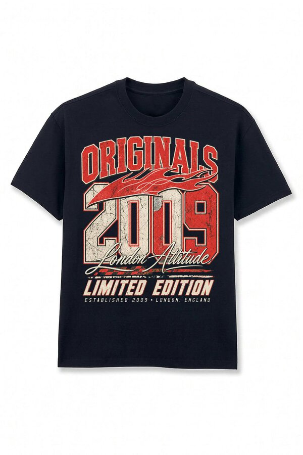 London Attitude Originals 2009 Oversized Heavyweight Graphic T-Shirt