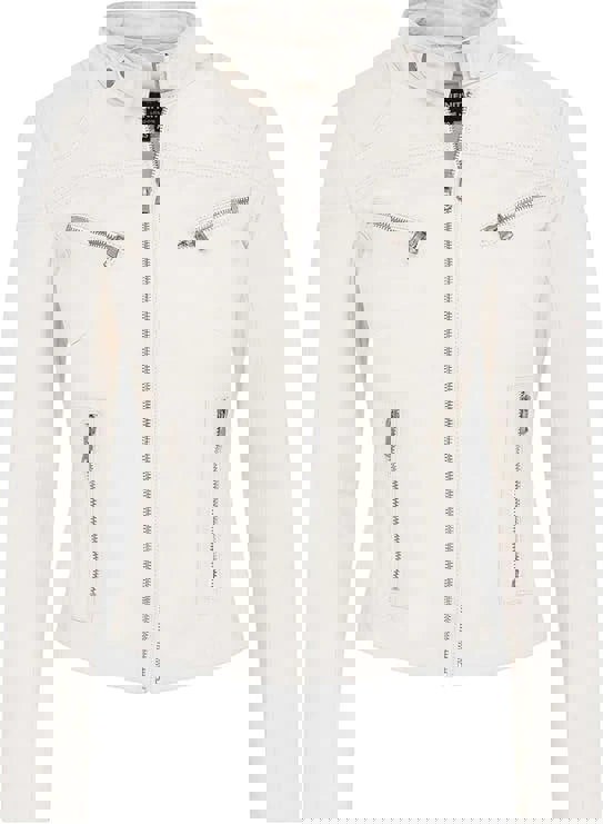 Leather Company Women's Real Leather Classic Racer Style Biker Jacket