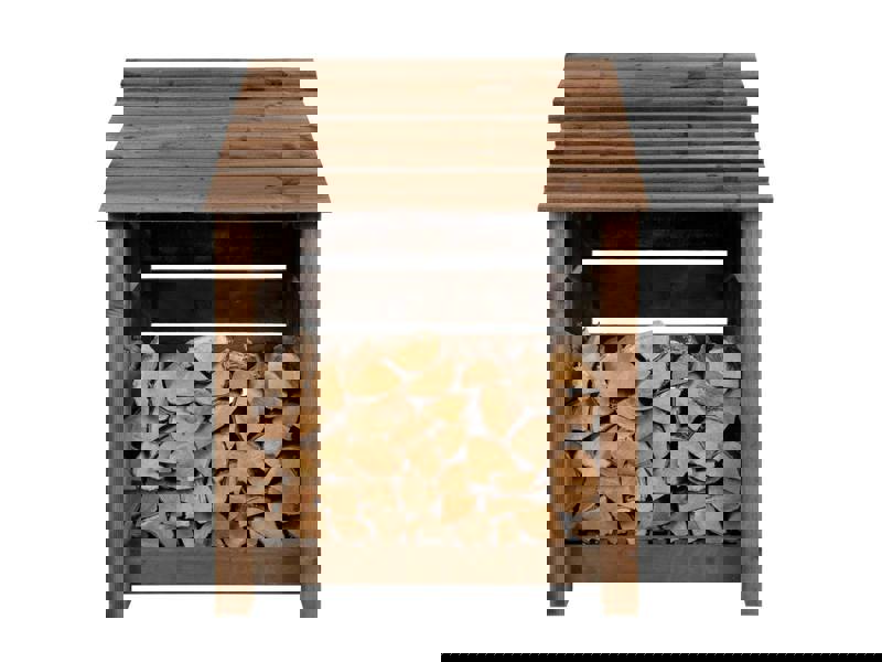 Arbor Garden Solutions Slatted Wooden Log Store W-99cm, H-126cm or 180cm, D-88cm - Brown Finish