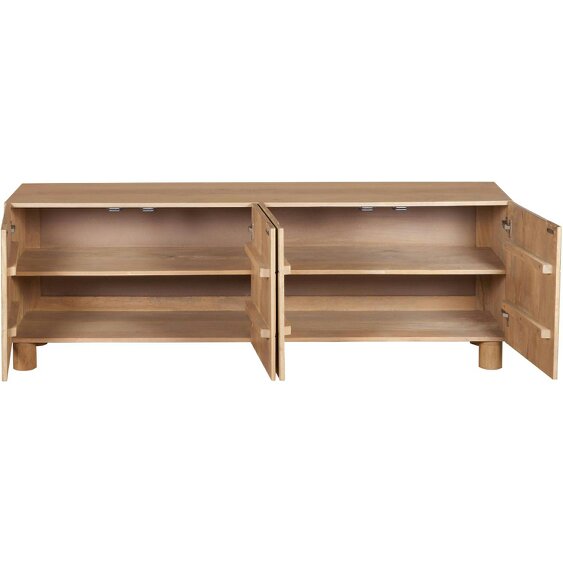 Wyld Haus Buffalo Natural Mango Wood Bookcase with Two Door Cabinet