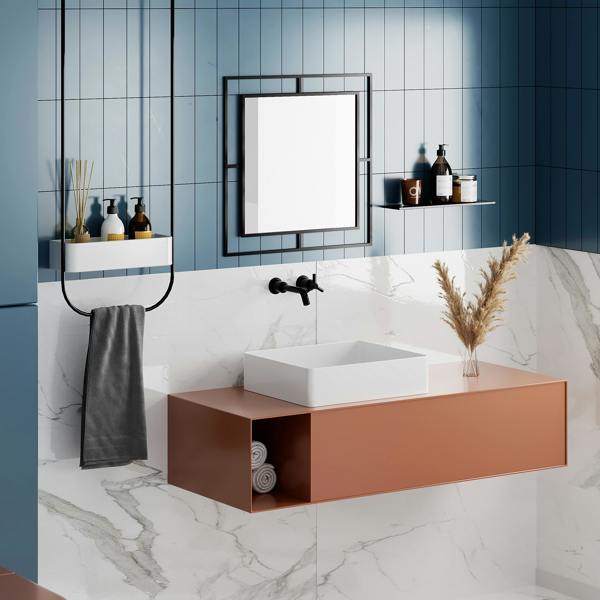Decortie Corner Modern Design Mirror Black