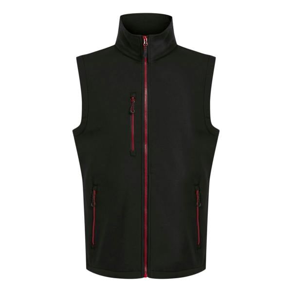 Regatta Professional Mens Softshell 2 Layer Body Warmer - Black/Classic Red