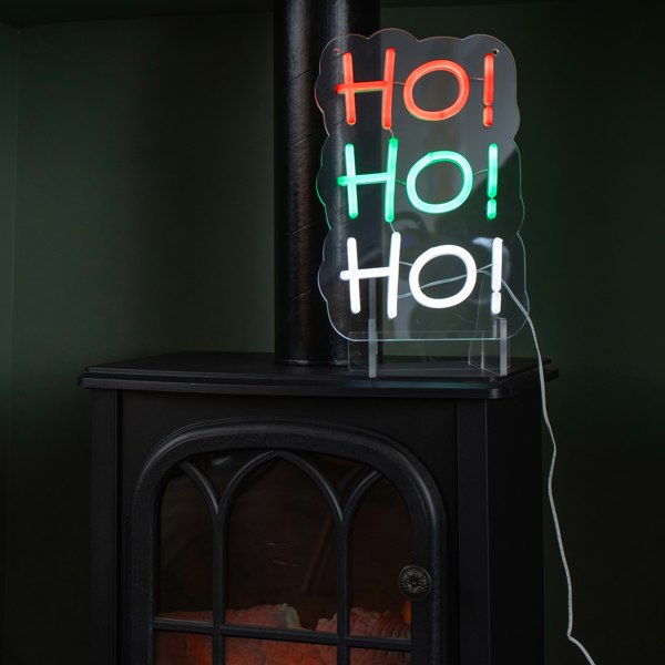 Samuel Alexander 29cm Light up Hanging or Freestanding Christmas Ho Ho Ho Neon Sign