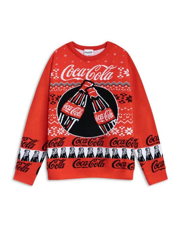 Coca Cola Mens Red Logo Christmas Jumper