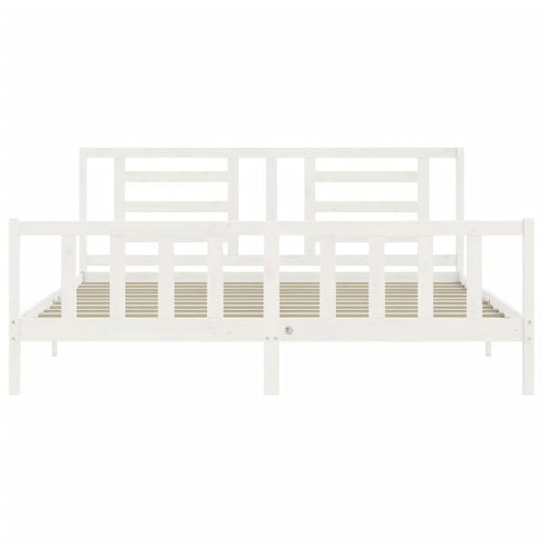 Berkfield Bed Frame with Headboard White 200x200 cm Solid Wood
