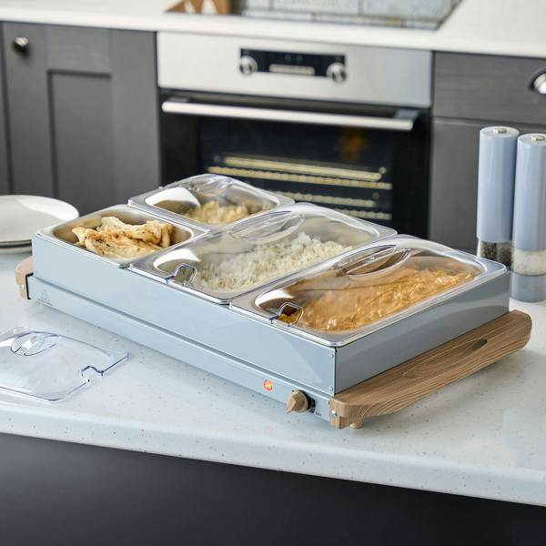 Cooks Professional 4 Section Buffet Warmer | 7.2L | Nordic Grey