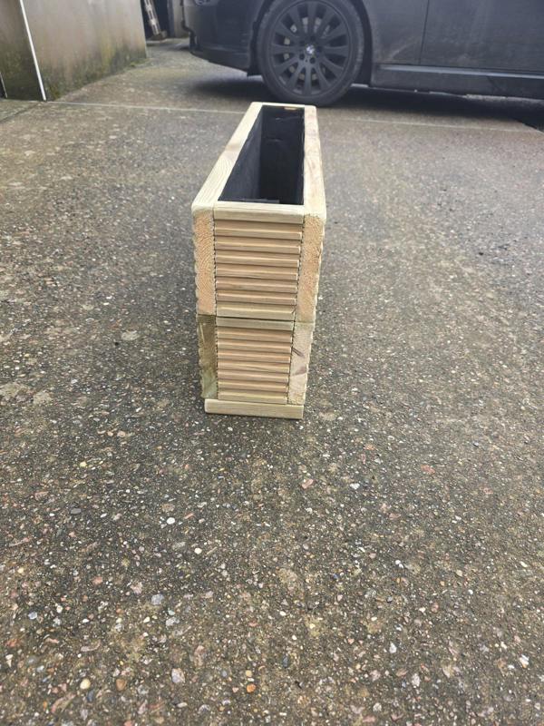 Narrow Lined Decking Planter ideal for growing screens 15cm wide