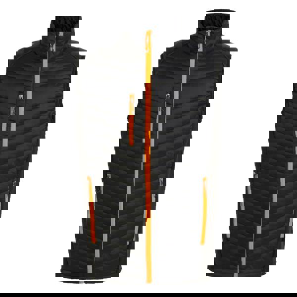 Regatta Professional Mens Quilted Hybrid Gilet - Black/Orange Pop - 