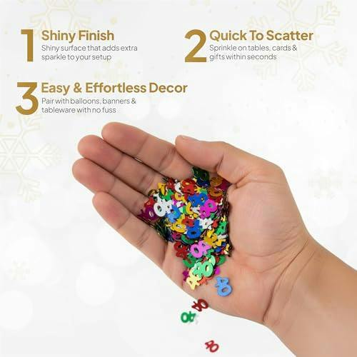 40th Birthday Multicolour Foil Confetti Pack | 1, 2 or 4 Packs for Party Tables image 6