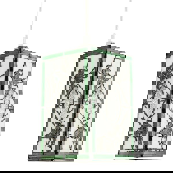 Traditional Lantern Tiffany Pendant Lighting Shade with Butterflies Image 1