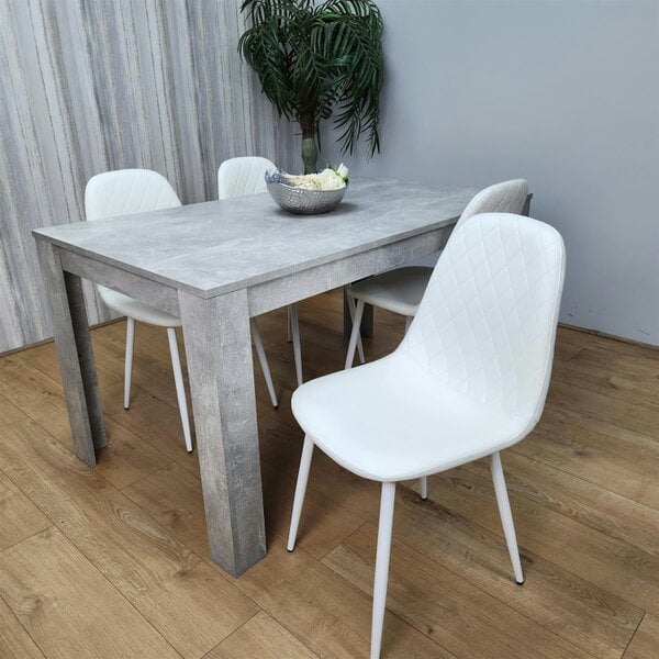Kosy Koala Wooden Rectangle Dining Table Sets with Set of 4 Chairs, Grey and White